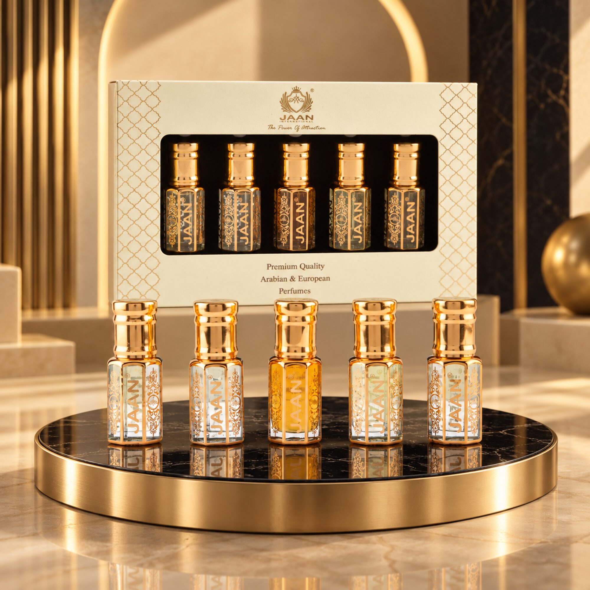 Jaan Premium Attar Collection – 6ml × 5 Roll-On Set